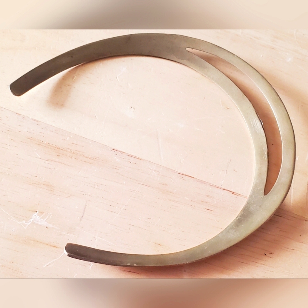 Vintage Solid Brass Double Layer Choker Necklace. - image 6